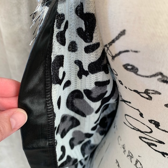 Animal Print Jacket Faux Leather Trim Fashion M - Picture 7 of 16